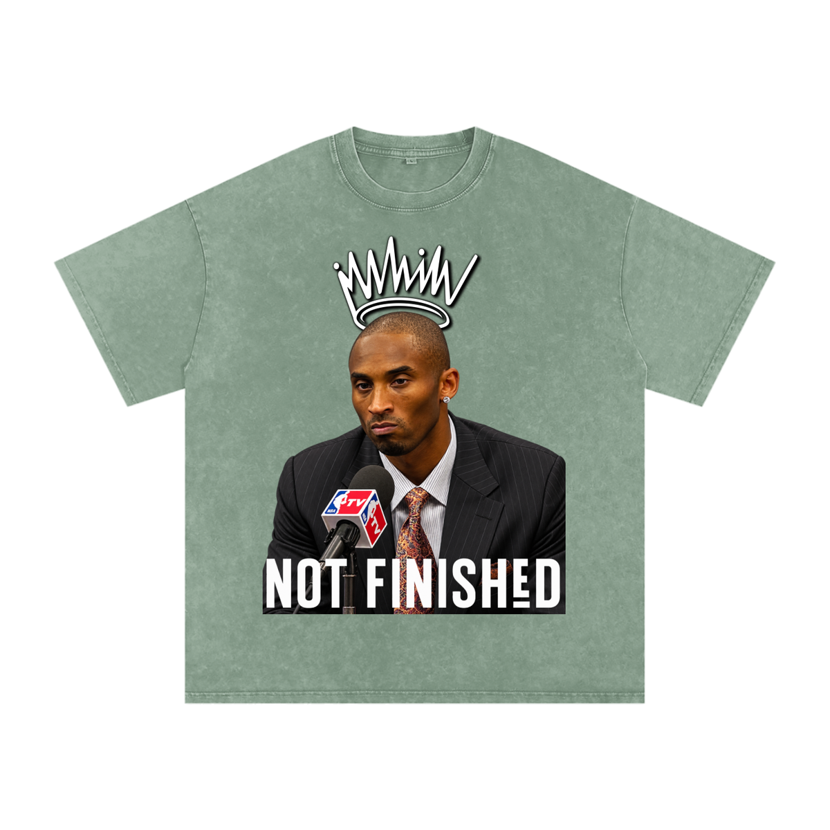 Not Finished - Snow Washed Oversized Cotton T-Shirt
