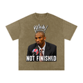 Not Finished - Snow Washed Oversized Cotton T-Shirt