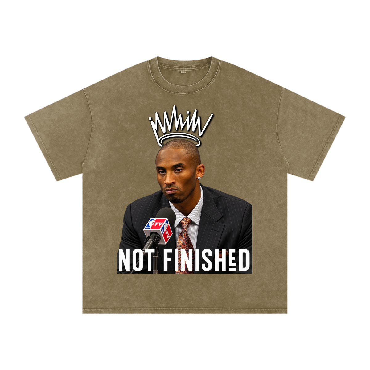 Not Finished - Snow Washed Oversized Cotton T-Shirt